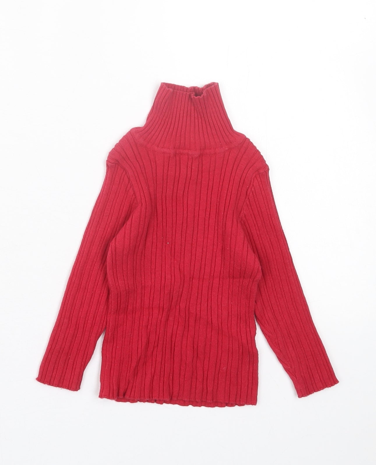 Nutmeg Girls Red Cotton Basic Casual Size 2 Years High Neck Pullover