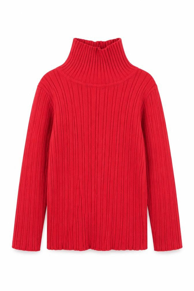 Nutmeg Girls Red Cotton Basic Casual Size 2 Years High Neck Pullover