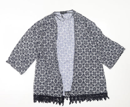 New Look Womens Blue Geometric Jacket Size 14