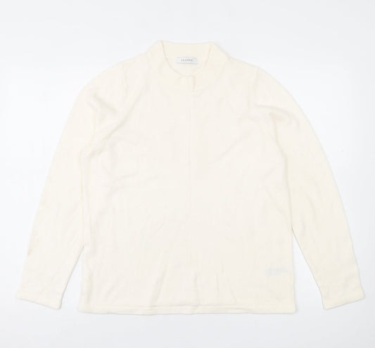Marks and Spencer Womens Ivory Crew Neck Acrylic Pullover Jumper Size 14