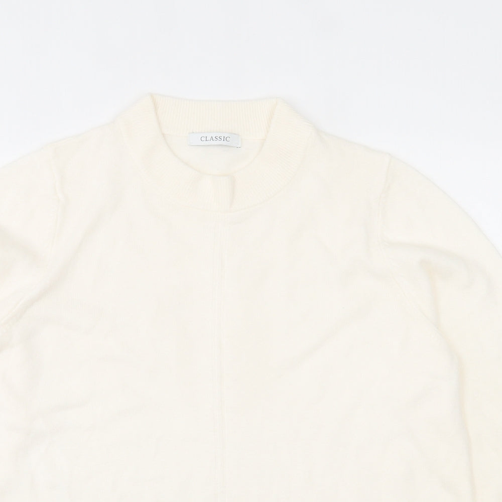 Marks and Spencer Womens Ivory Crew Neck Acrylic Pullover Jumper Size 14