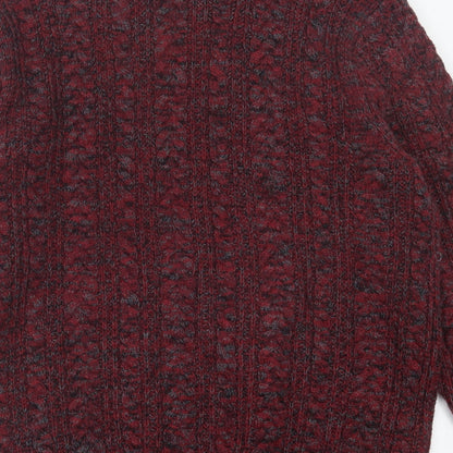 Preloved NEXT Mens Red High Neck Cotton Pullover Jumper Size XL - Label