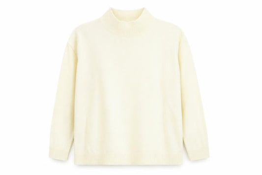 Damart Womens Ivory High Neck Acrylic Pullover Jumper Size 14