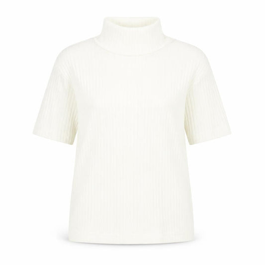 Joie de Vivre Womens Ivory Polyester Basic T-Shirt Size 10 Roll Neck
