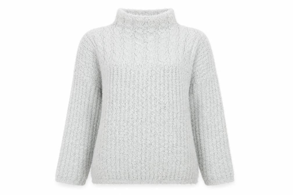 B.You Womens Grey High Neck Polyester Pullover Jumper Size M