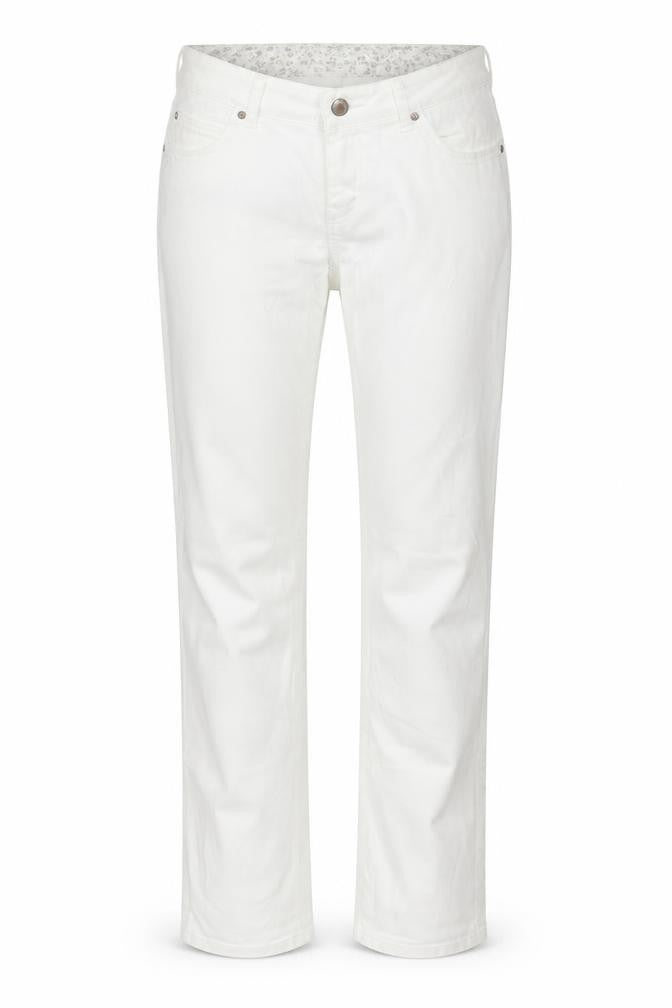 TMC Womens White Cotton Straight Jeans Size 12 L31 in Regular Button