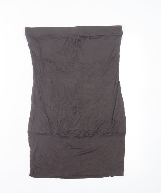 Warehouse Womens Grey Viscose A-Line Skirt Size 14