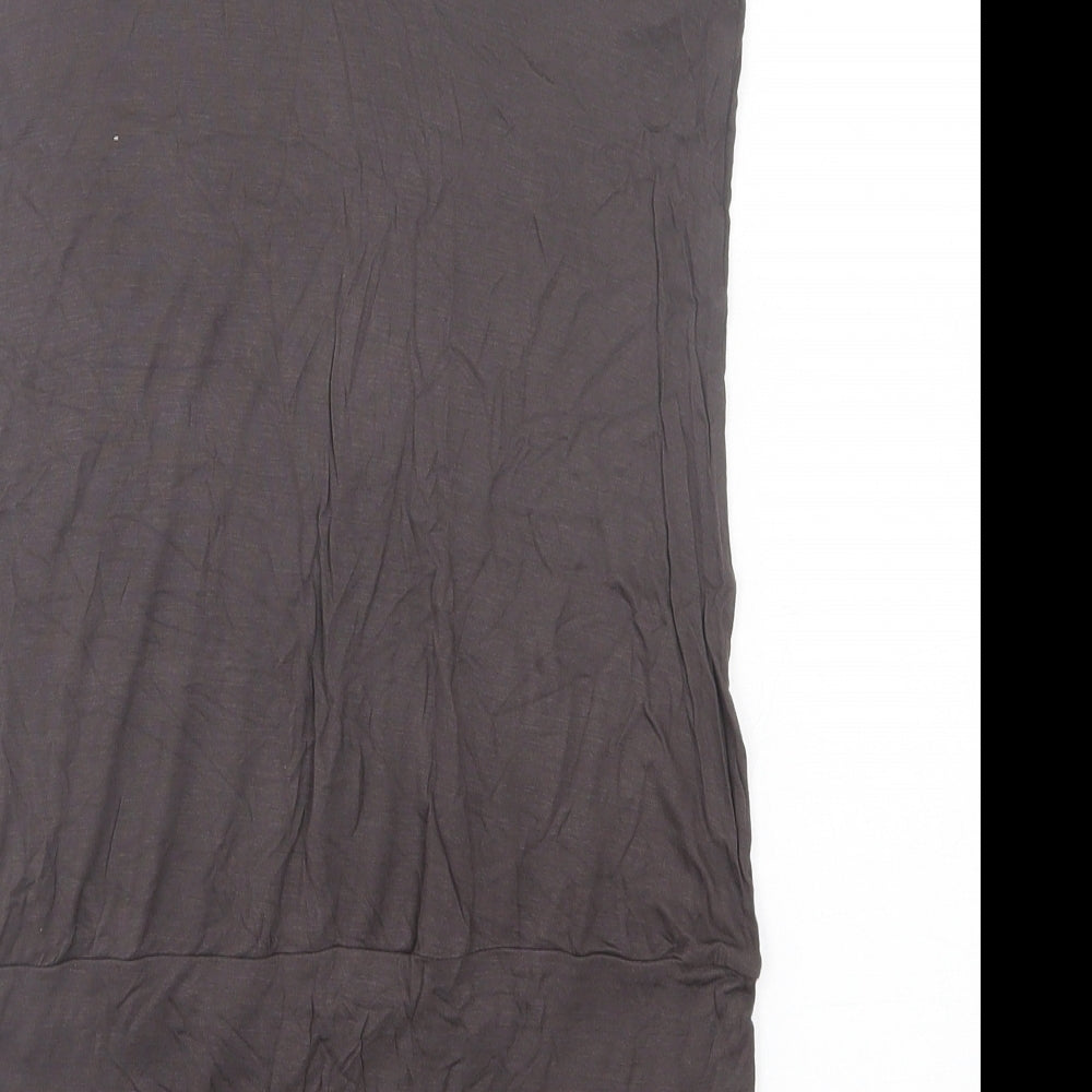 Warehouse Womens Grey Viscose A-Line Skirt Size 14