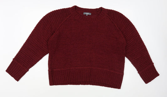 Studio Womens Red Crew Neck Acrylic Pullover Jumper Size 16