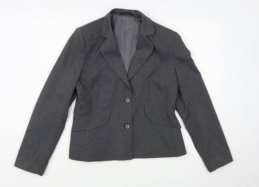 Icona Womens Grey Jacket Blazer Size 12 Button