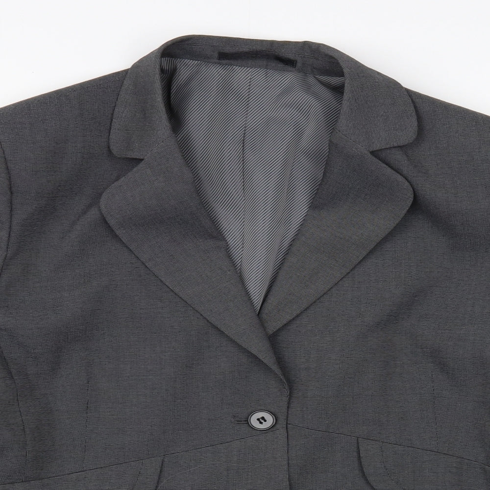 Icona Womens Grey Jacket Blazer Size 12 Button