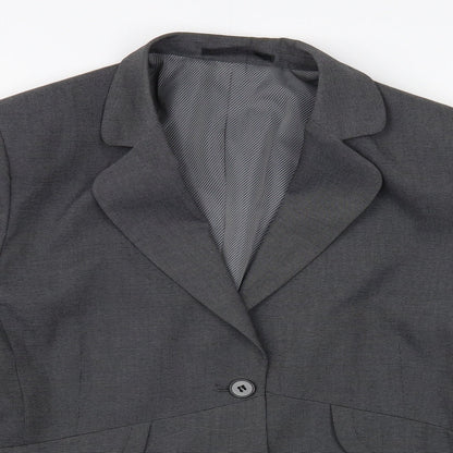 Icona Womens Grey Jacket Blazer Size 12 Button
