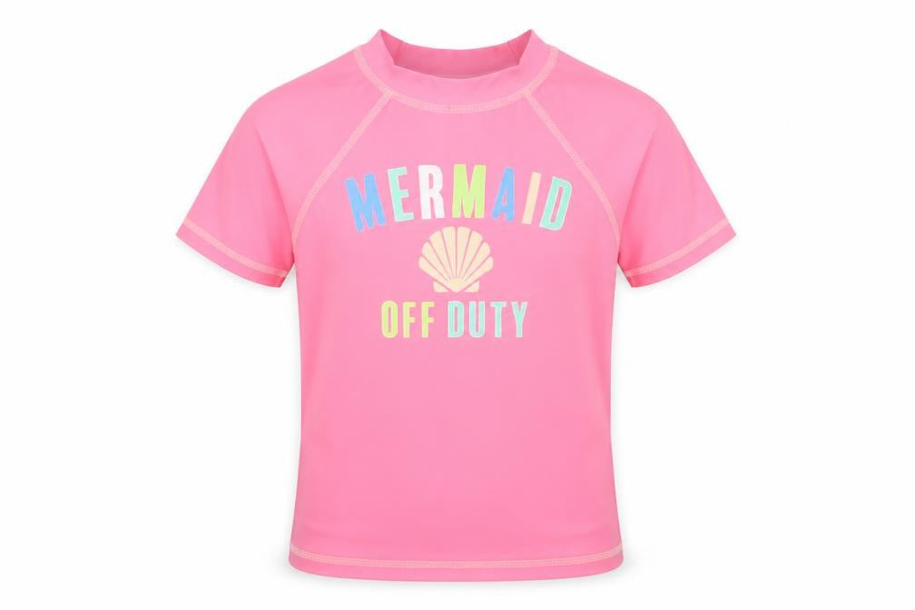 Dunnes Stores Girls Pink Polyester Pullover T-Shirt Size 5 Years Crew Neck Pullover - Beach Swim