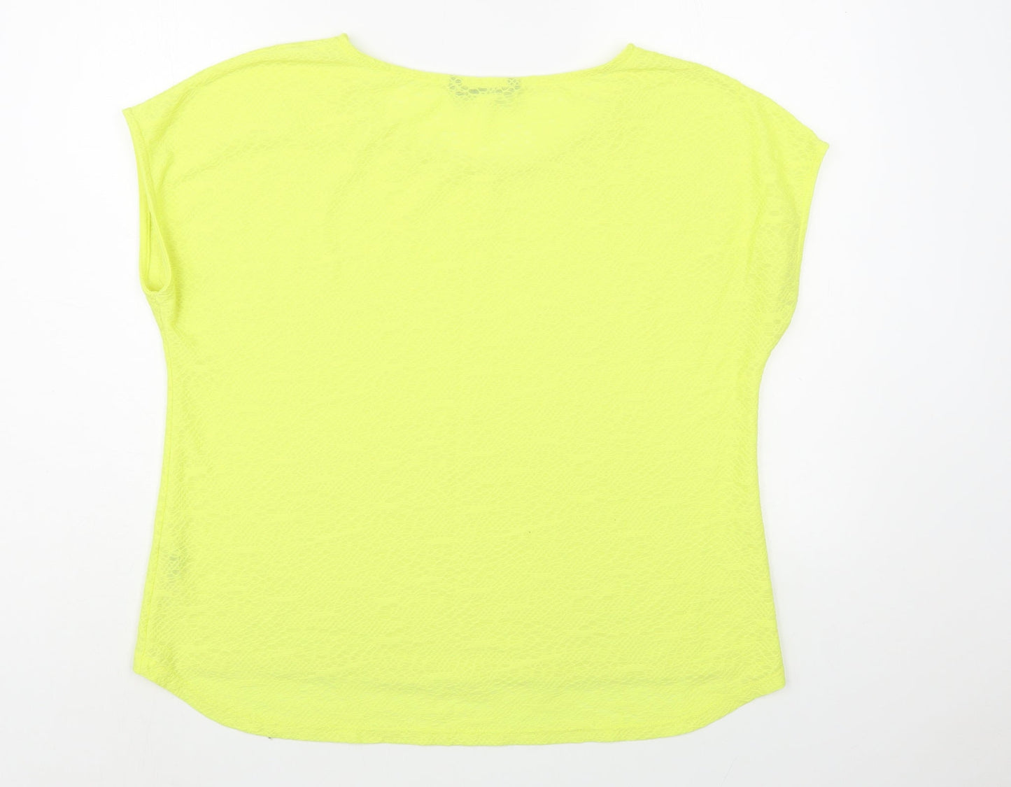 Dunnes Stores Womens Yellow Polyester Basic Blouse Size 18 Boat Neck
