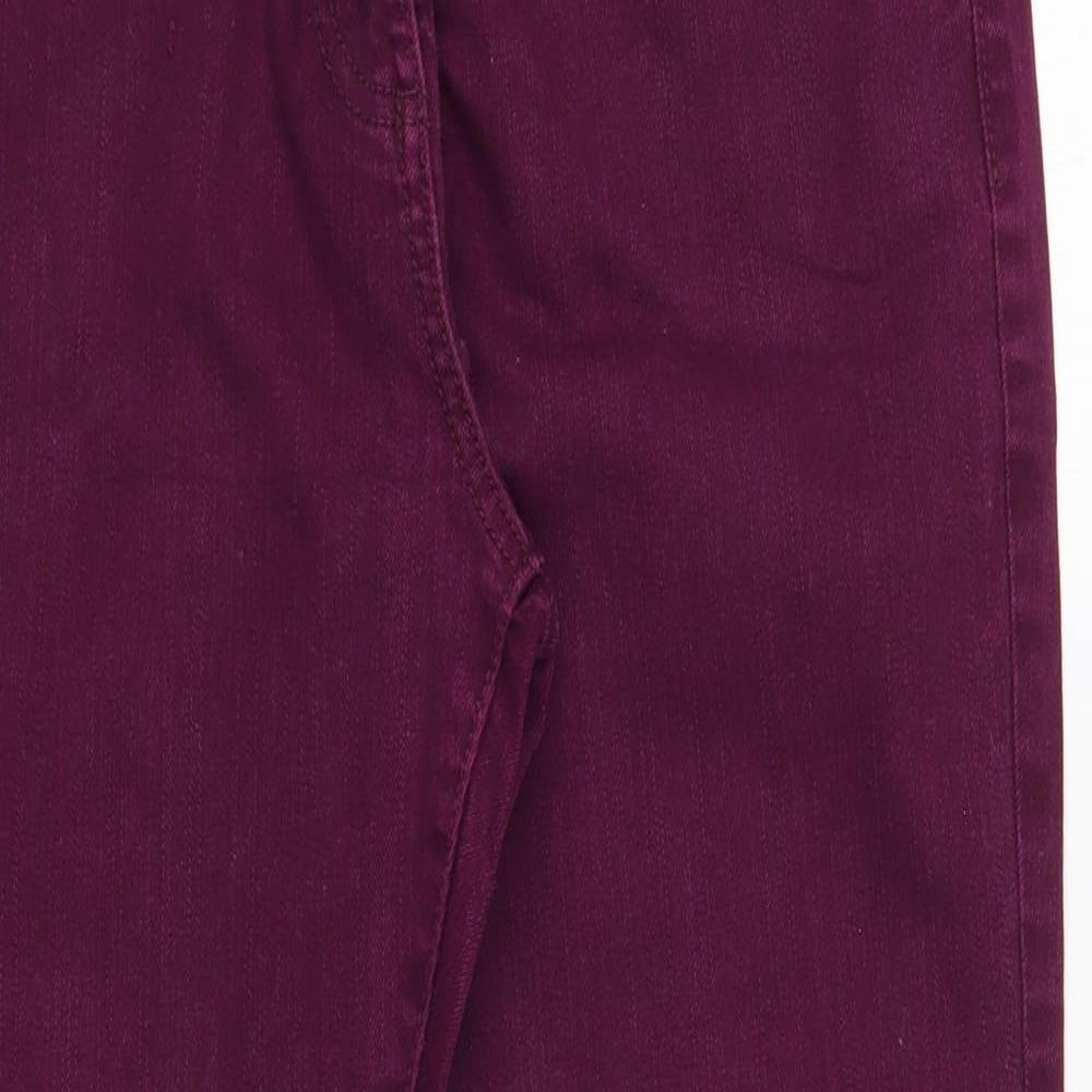 Marks and Spencer Womens Purple Cotton Skinny Jeans Size 10 L27 in Regular Button