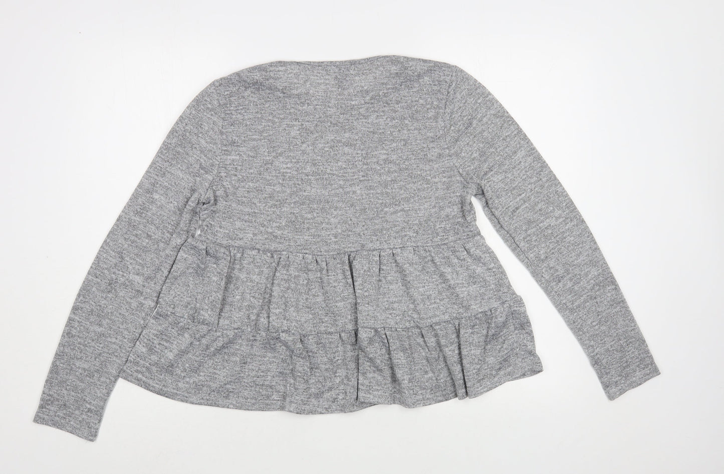 New Look Womens Grey Crew Neck Polyester Pullover Jumper Size M