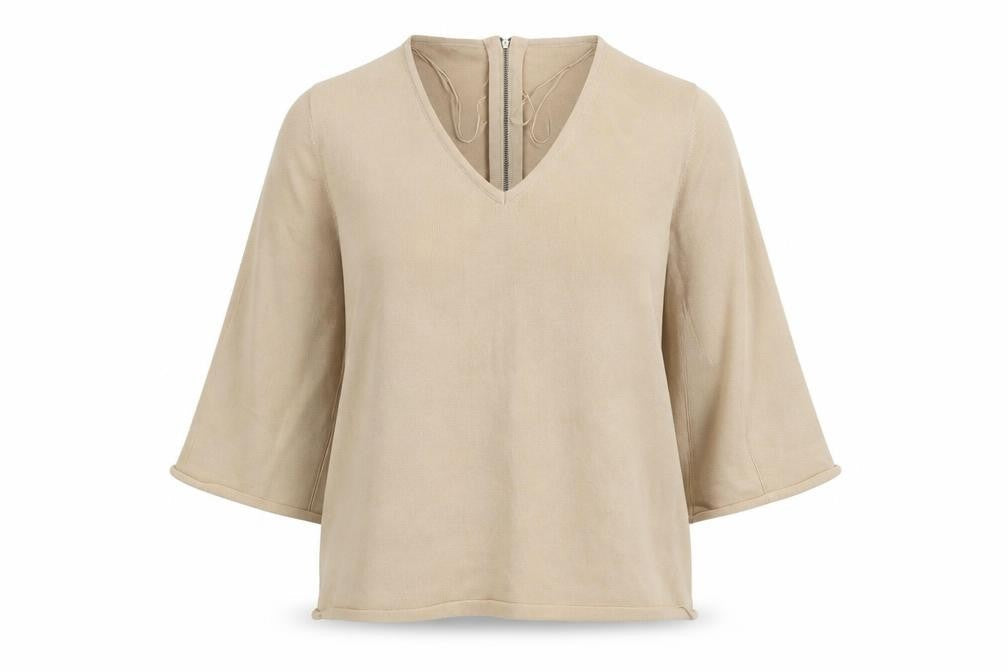 Autograph Womens Beige V-Neck Viscose Pullover Jumper Size 20