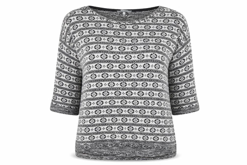 NEXT Womens Black Round Neck Geometric Acrylic Pullover Jumper Size 12