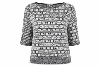 Next Womens Black Round Neck Geometric Acrylic Pullover Jumper Size 12