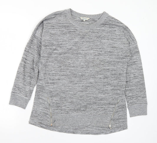 Peacocks Womens Grey Crew Neck Polyester Pullover Jumper Size 12
