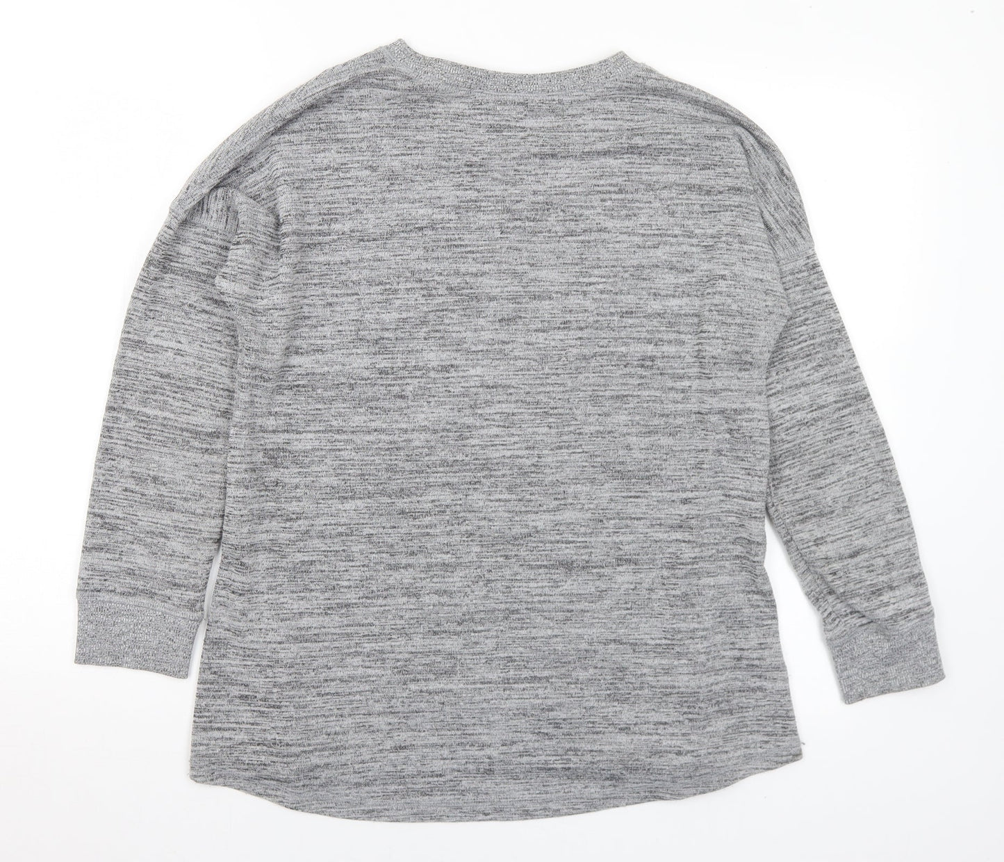 Peacocks Womens Grey Crew Neck Polyester Pullover Jumper Size 12