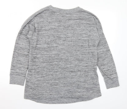 Peacocks Womens Grey Crew Neck Polyester Pullover Jumper Size 12