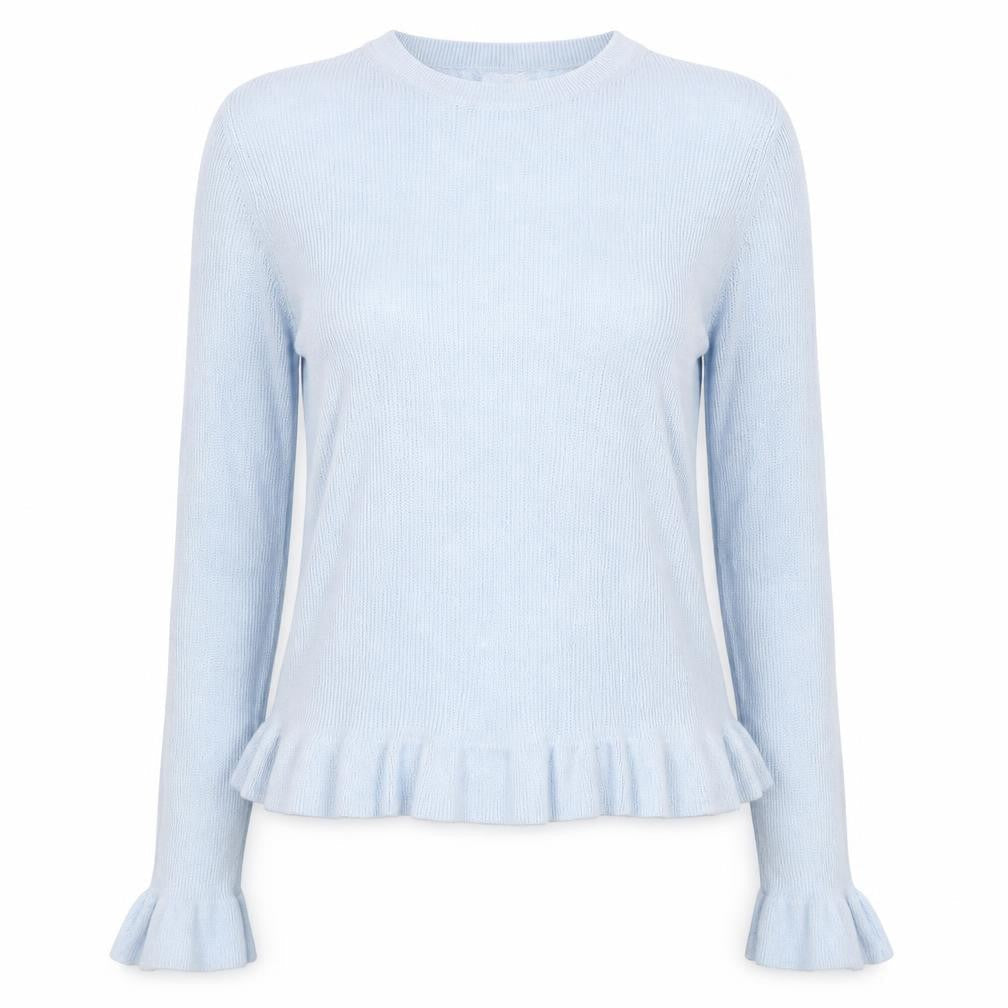 Select Womens Blue Crew Neck Viscose Pullover Jumper Size 18