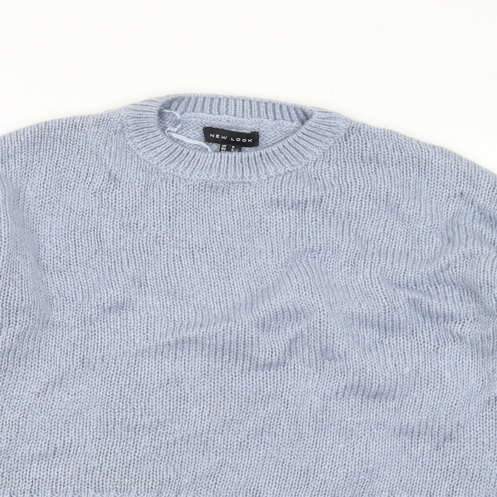 New Look Womens Blue Crew Neck Acrylic Pullover Jumper Size S