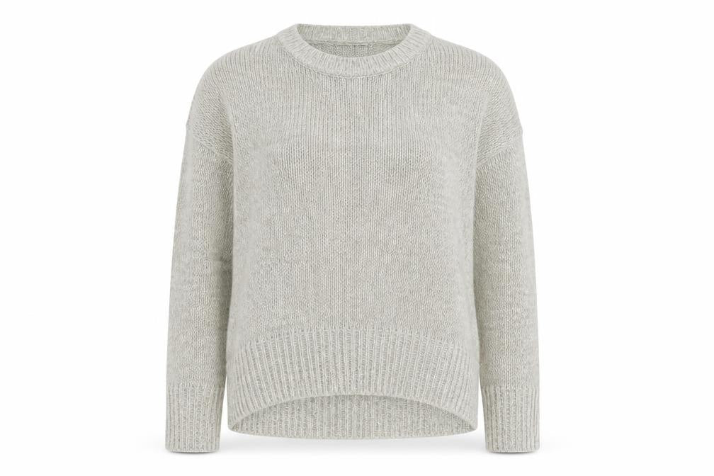 New Look Womens Grey Crew Neck Acrylic Pullover Jumper Size S