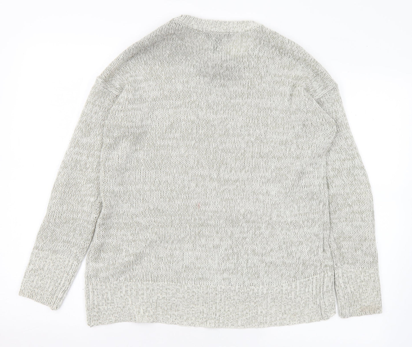 New Look Womens Grey Crew Neck Acrylic Pullover Jumper Size S