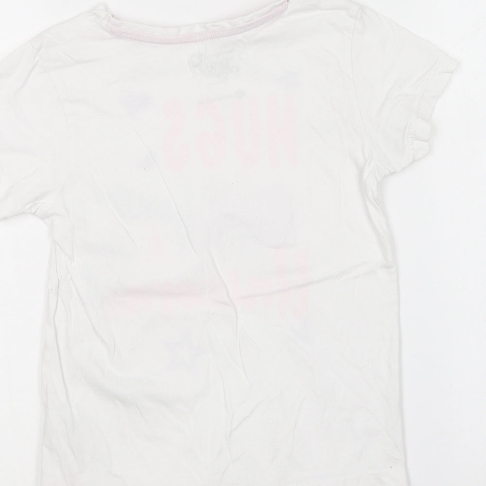 Nickelodeon Girls White Cotton Basic T-Shirt Size 7 Years Round Neck - Jojo Siwa