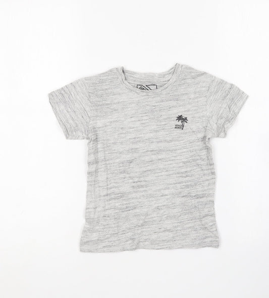 Matalan Boys Grey Cotton Basic T-Shirt Size 4 Years Round Neck