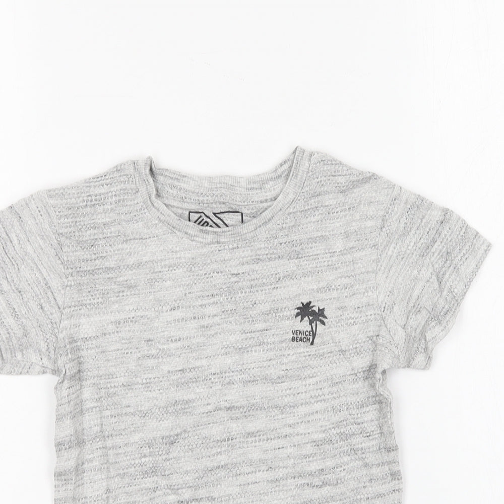Matalan Boys Grey Cotton Basic T-Shirt Size 4 Years Round Neck
