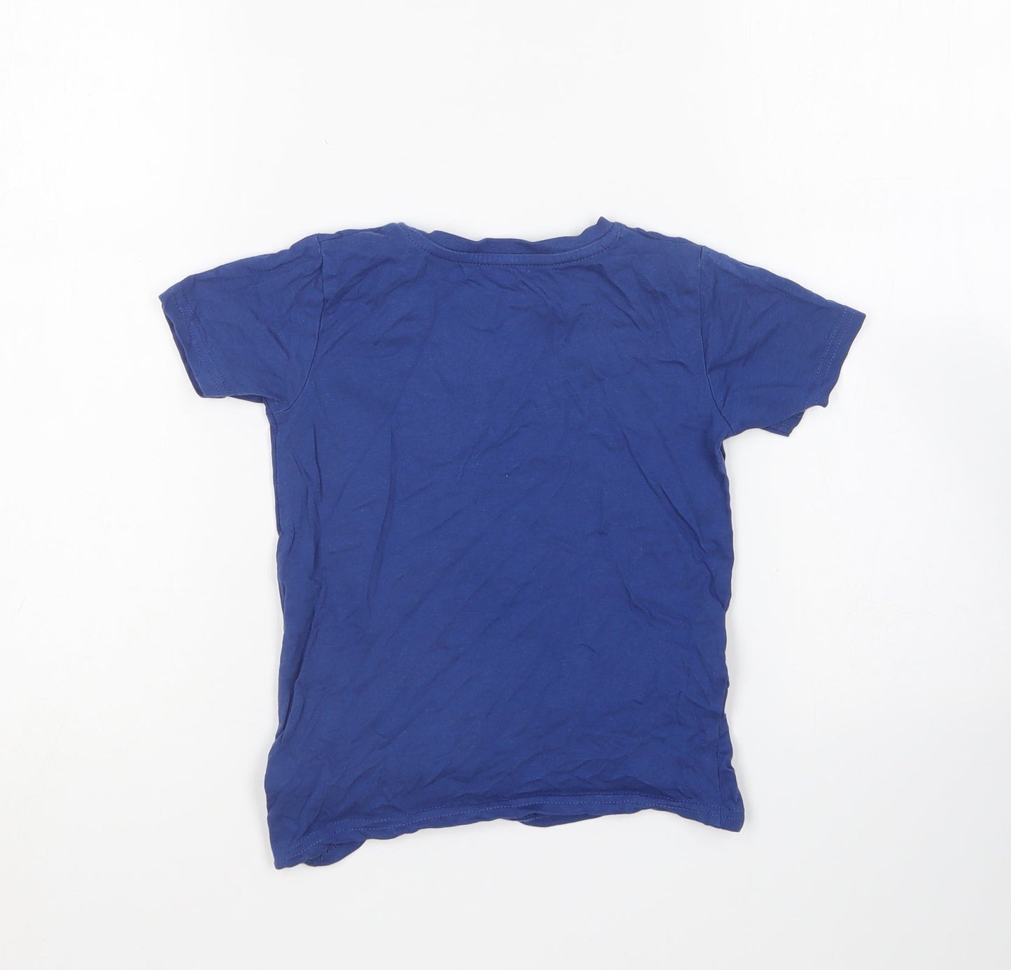 Dunnes Stores Boys Blue Cotton Basic T-Shirt Size 3-4 Years Round Neck - Game Squad