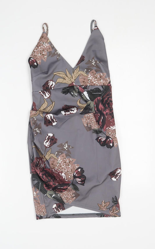 Yoins Womens Multicoloured Floral Polyester Mini Size XS Sweetheart