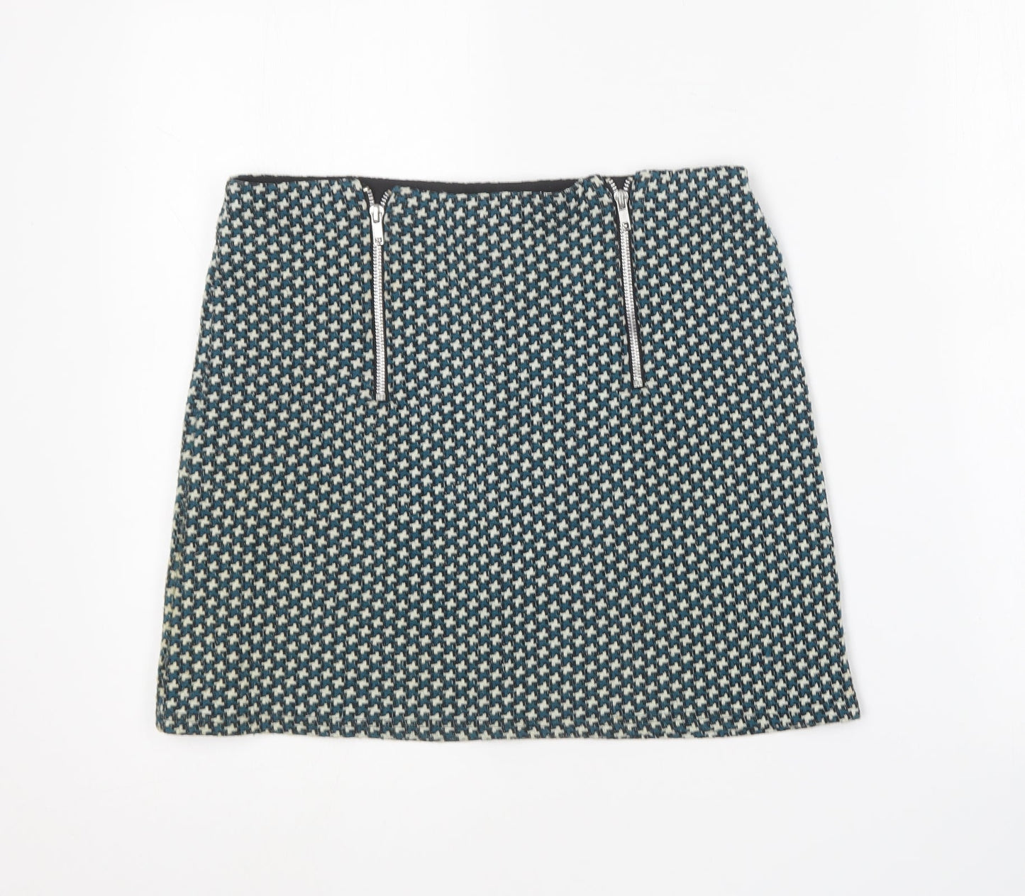 Cooperative Womens Green Geometric Polyester Mini Skirt Size M