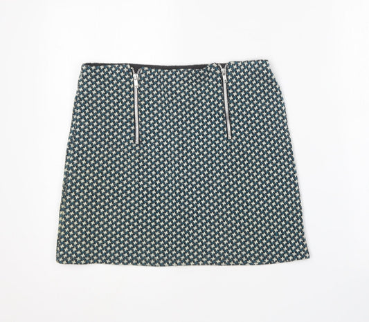 Cooperative Womens Green Geometric Polyester Mini Skirt Size M