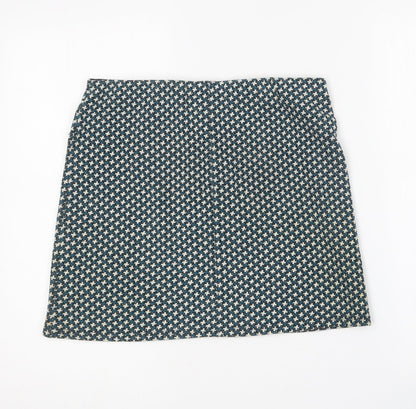 Cooperative Womens Green Geometric Polyester Mini Skirt Size M