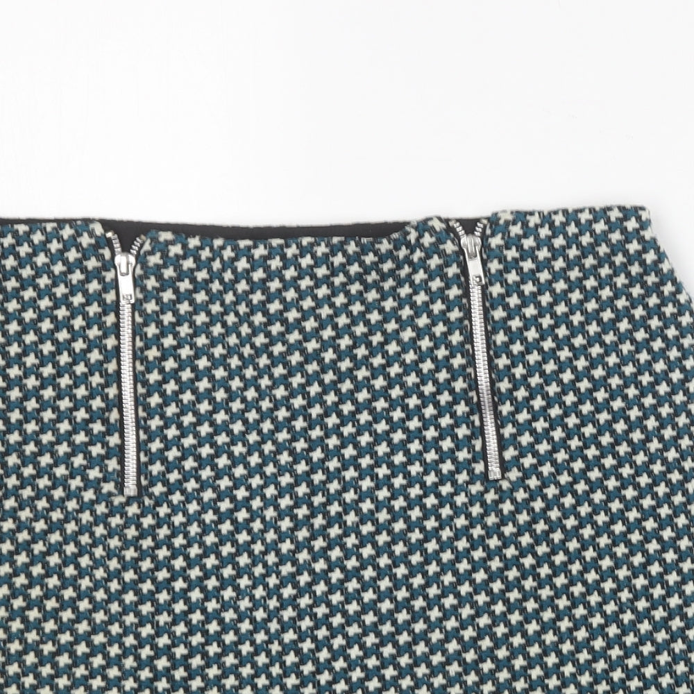 Cooperative Womens Green Geometric Polyester Mini Skirt Size M