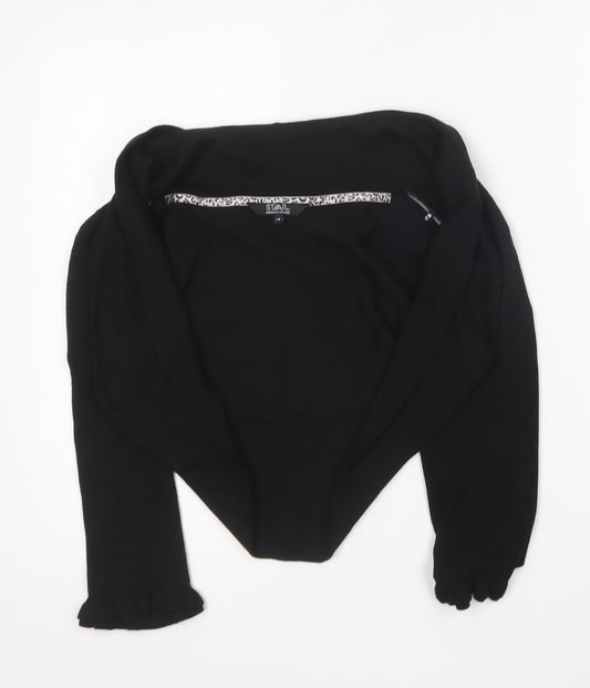 Star Womens Black Collared Viscose Cardigan Jumper Size 14