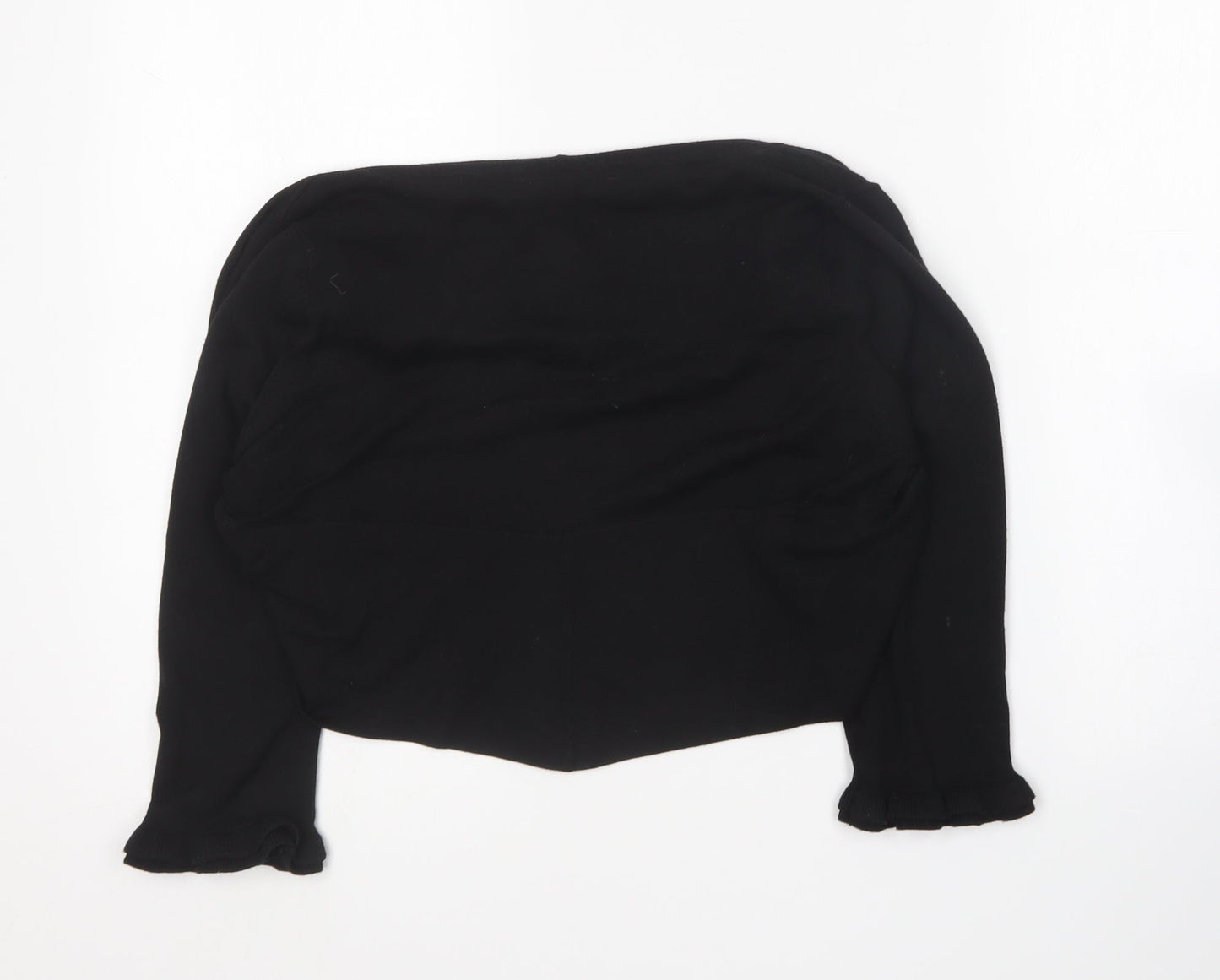 Star Womens Black Collared Viscose Cardigan Jumper Size 14