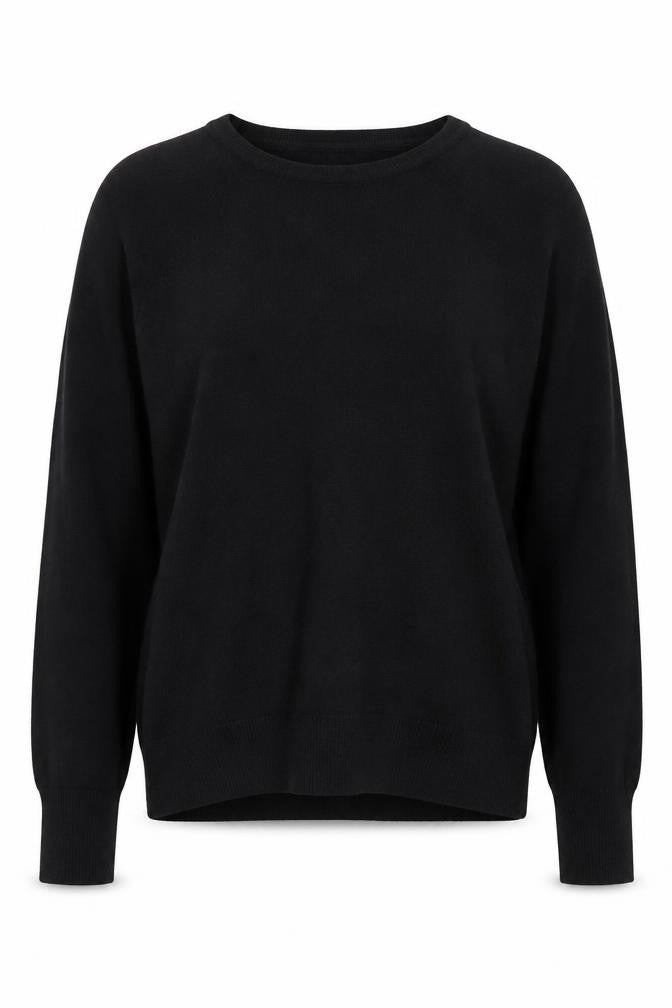 H&M Womens Black Round Neck Viscose Pullover Jumper Size S