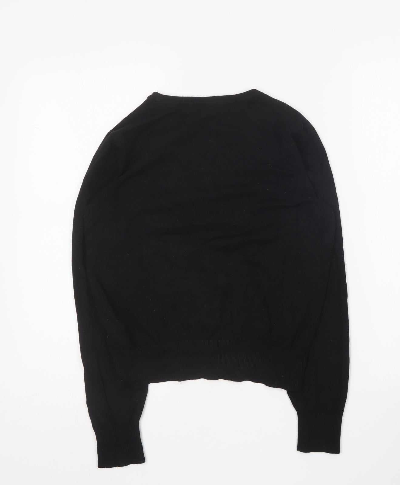 H&M Womens Black Round Neck Viscose Pullover Jumper Size S