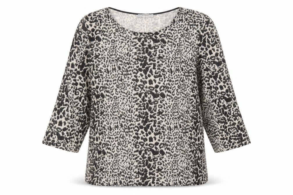 Monsoon Womens Brown Animal Print Polyester Basic Blouse Size 16 Round Neck