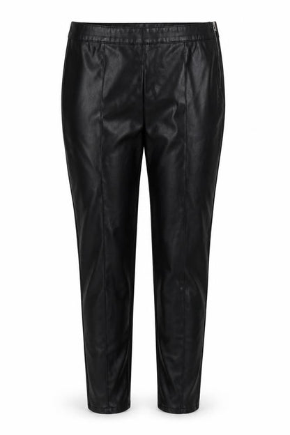Papaya Womens Black Polyurethane Trousers Size 10 L30 in Regular Zip