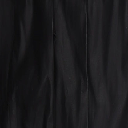 Papaya Womens Black Polyurethane Trousers Size 10 L30 in Regular Zip