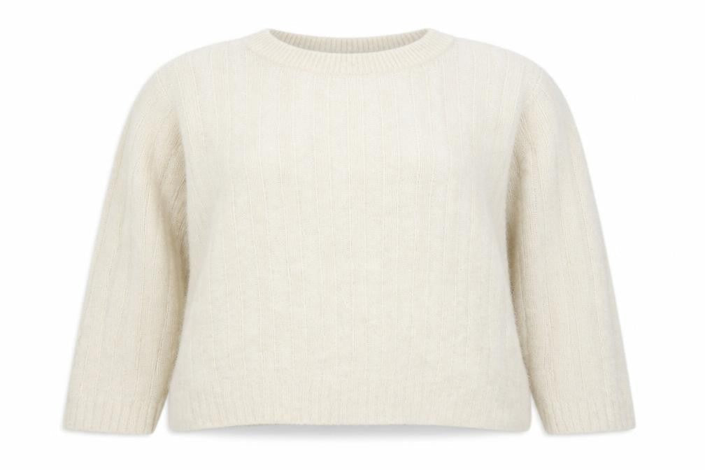 TU Womens White Crew Neck Nylon Pullover Jumper Size 20