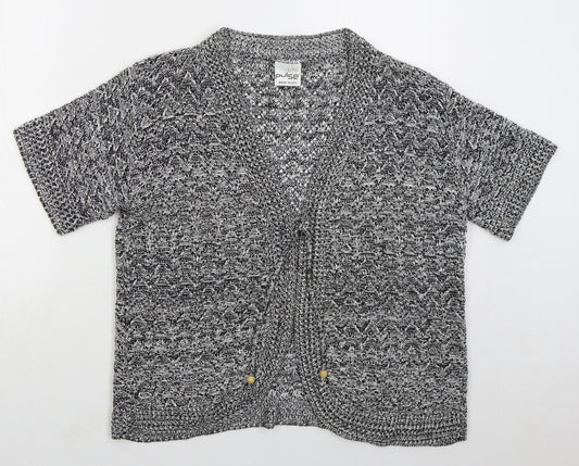 Pulse Womens Grey V-Neck Acrylic Cardigan Jumper Size L