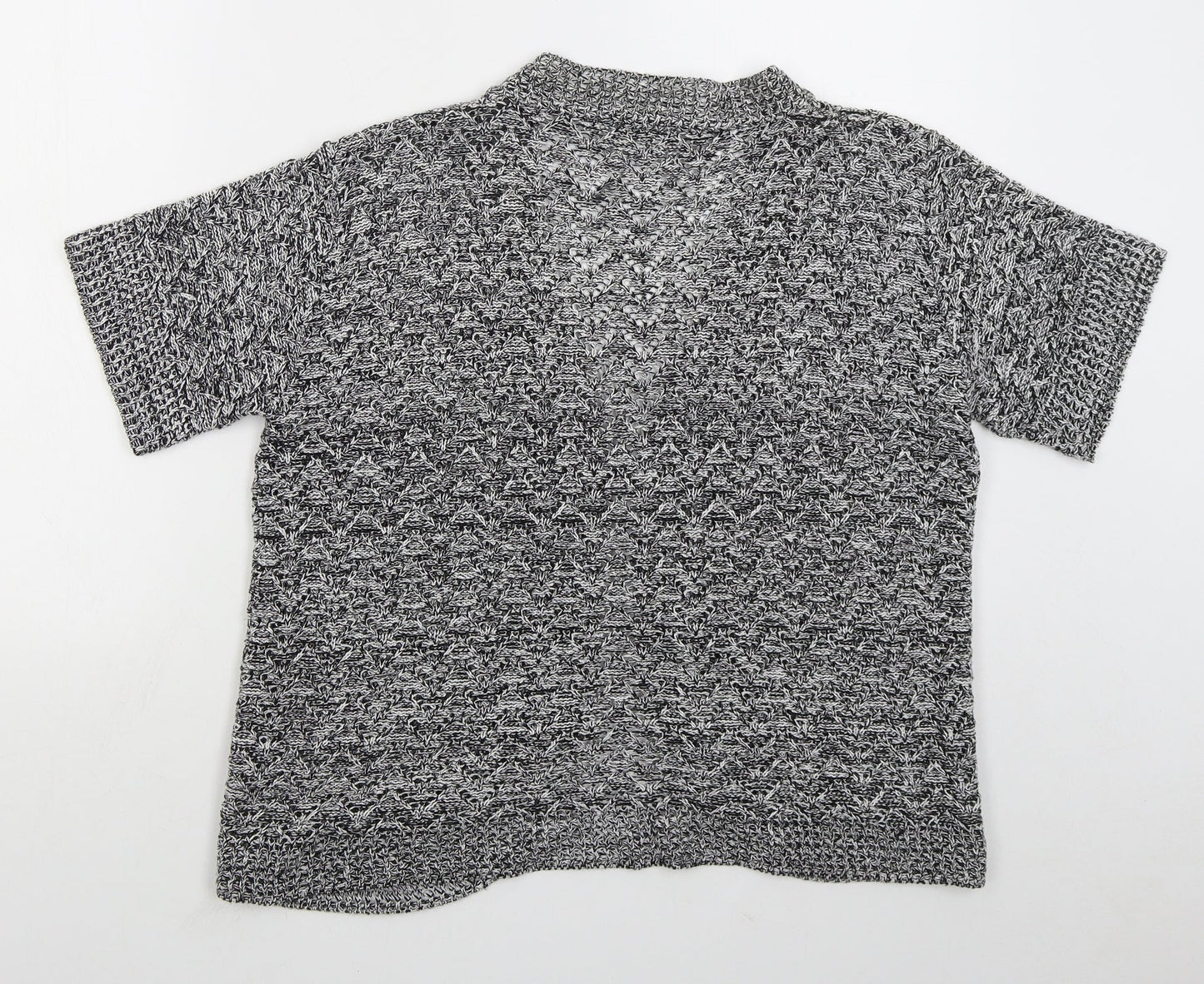 Pulse Womens Grey V-Neck Acrylic Cardigan Jumper Size L