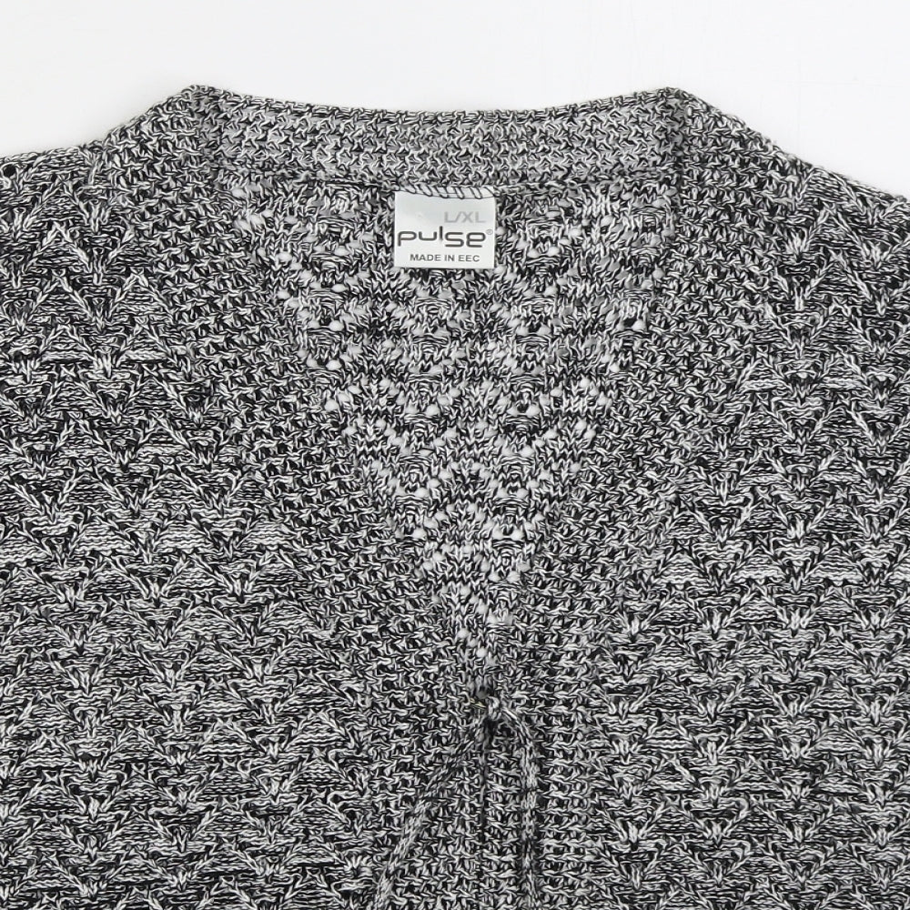 Pulse Womens Grey V-Neck Acrylic Cardigan Jumper Size L